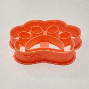 T3D Cookie Cutters Paw Print Cookie Cutter, Suitable for Cakes Biscuit and Fondant Cookie Mold for Homemade Treats, 3.43inch x 3.16inch x 0.55inch