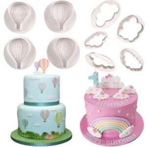 fewo set of 9 hot air balloons cloud plastic fondant cutting mold grass sheep biscuits gum paste sugar craft cookie cutter baby shower party cake cupcake decorating tools