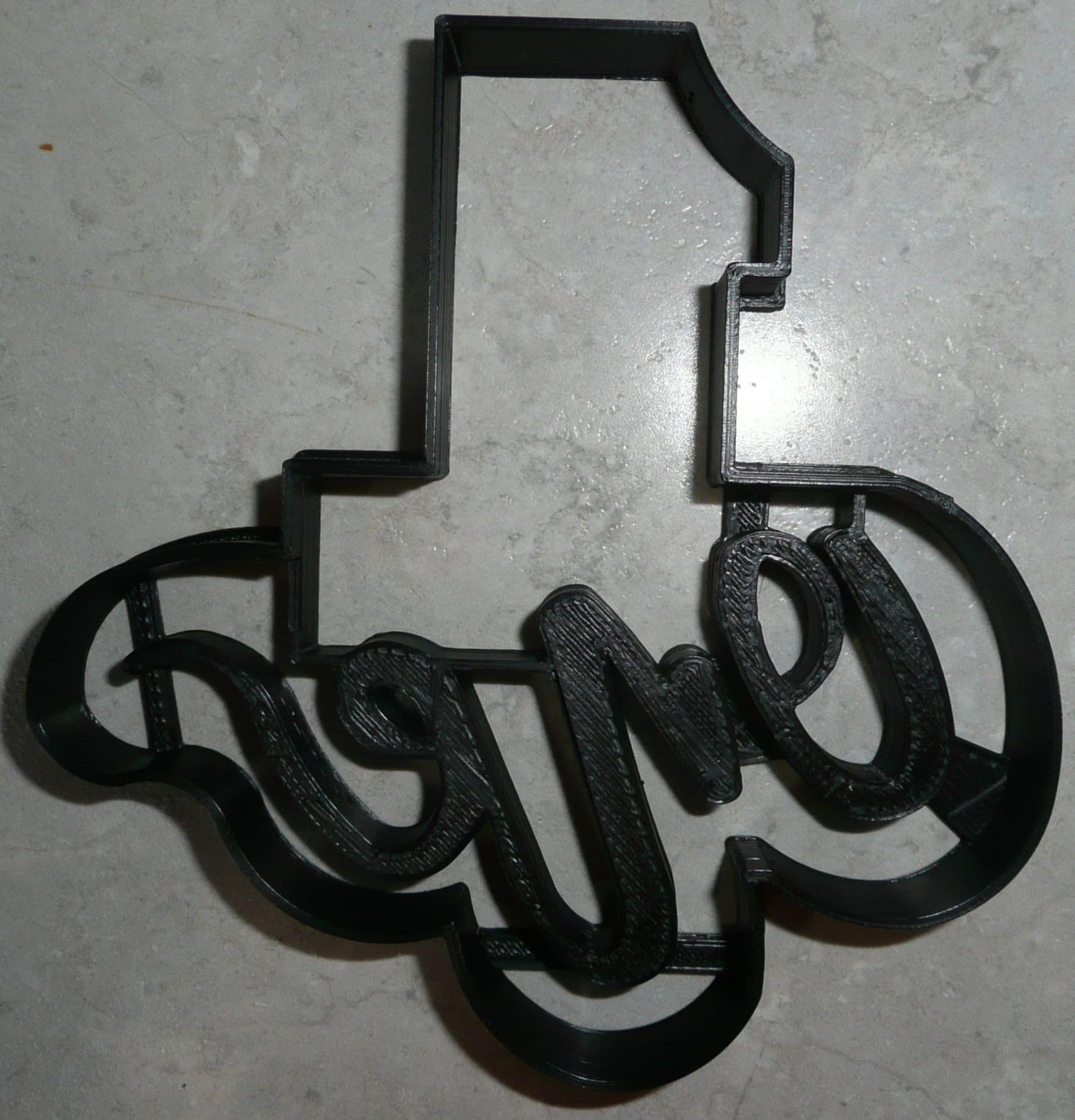 NUMBER ONE 1 WITH WORD BIRTHDAY ANNIVERSARY PARTY AGE DETAILED COOKIE CUTTER MADE IN USA PR2402