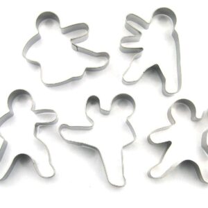 LAWMAN Kung Fu Karate Ninjabread man Cookie Cutter Fondant Baking Biscuit Fruit Cutter Set 5 pcs