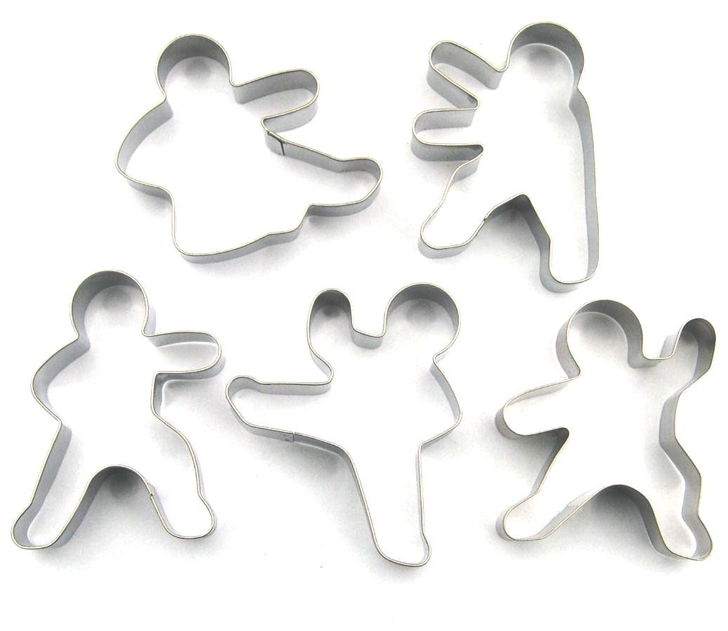 LAWMAN Kung Fu Karate Ninjabread man Cookie Cutter Fondant Baking Biscuit Fruit Cutter Set 5 pcs