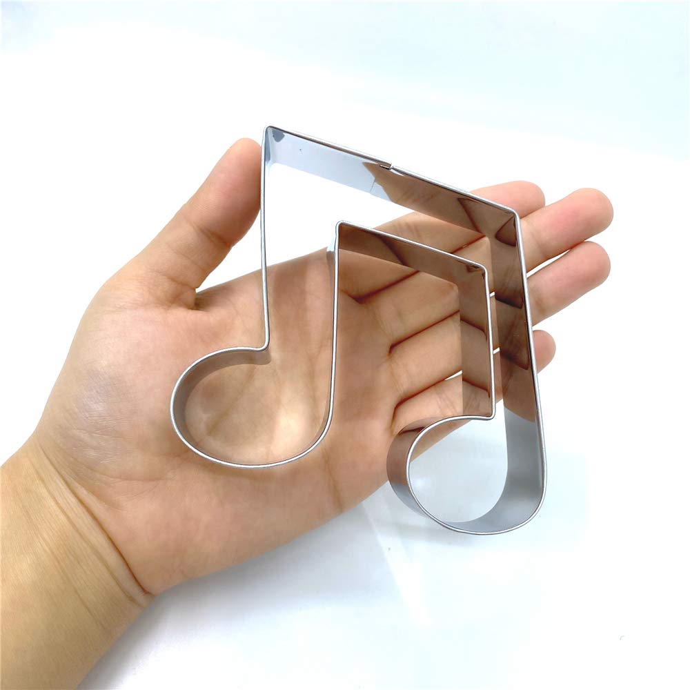 LILIAO Double Eighth Note Cookie Cutter Music Biscuit Fondant Cutter - 3.6 x 4 inches - Stainless Steel