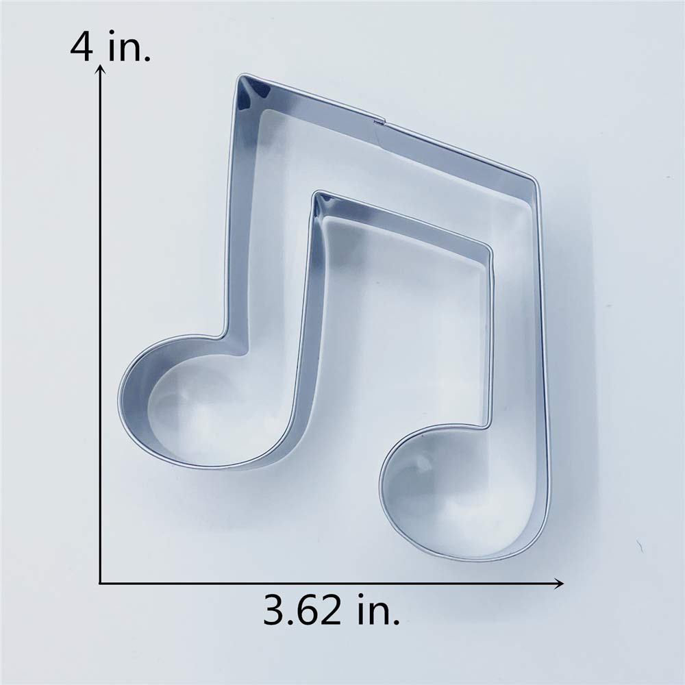 LILIAO Double Eighth Note Cookie Cutter Music Biscuit Fondant Cutter - 3.6 x 4 inches - Stainless Steel