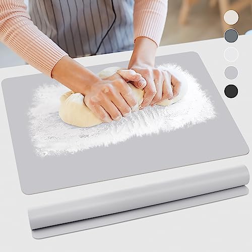 Ewen Extra Large Silicone Mat - 23.6"x15.7" Extra Thick Heat Resistant Mat, Silicone Place Mat Cutting Board Mat Kitchen Counter Mats for Air Fryer, Coffee Maker, Mixer, Crafts, Light Grey