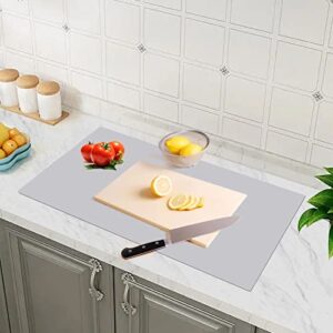 Ewen Extra Large Silicone Mat - 23.6"x15.7" Extra Thick Heat Resistant Mat, Silicone Place Mat Cutting Board Mat Kitchen Counter Mats for Air Fryer, Coffee Maker, Mixer, Crafts, Light Grey