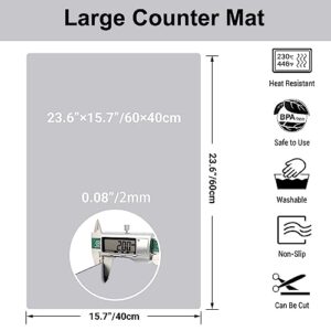 Ewen Extra Large Silicone Mat - 23.6"x15.7" Extra Thick Heat Resistant Mat, Silicone Place Mat Cutting Board Mat Kitchen Counter Mats for Air Fryer, Coffee Maker, Mixer, Crafts, Light Grey