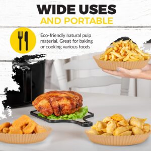 Air Fryer Liners 100 PCS with Cheat Sheet,Raised Edge Sheets Keep AirFryer Basket Clean,Compatible with Oven, Steamer & Crockpots