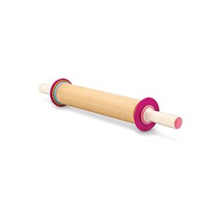 bakelicious adjustable rolling pin, wood and nylon, 12-inch barrel