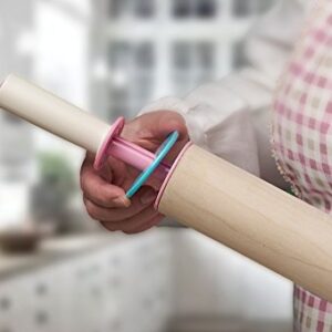 Bakelicious Adjustable Rolling Pin, Wood and Nylon, 12-Inch Barrel