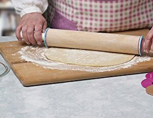 Bakelicious Adjustable Rolling Pin, Wood and Nylon, 12-Inch Barrel