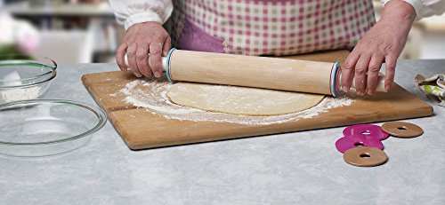 Bakelicious Adjustable Rolling Pin, Wood and Nylon, 12-Inch Barrel