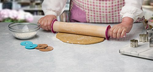 Bakelicious Adjustable Rolling Pin, Wood and Nylon, 12-Inch Barrel