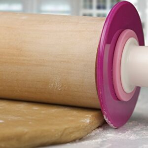 Bakelicious Adjustable Rolling Pin, Wood and Nylon, 12-Inch Barrel