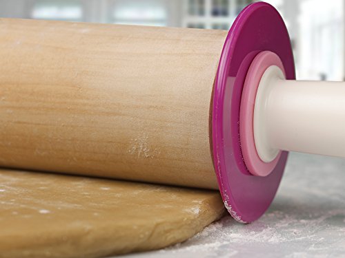 Bakelicious Adjustable Rolling Pin, Wood and Nylon, 12-Inch Barrel