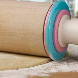 Bakelicious Adjustable Rolling Pin, Wood and Nylon, 12-Inch Barrel