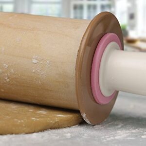 Bakelicious Adjustable Rolling Pin, Wood and Nylon, 12-Inch Barrel