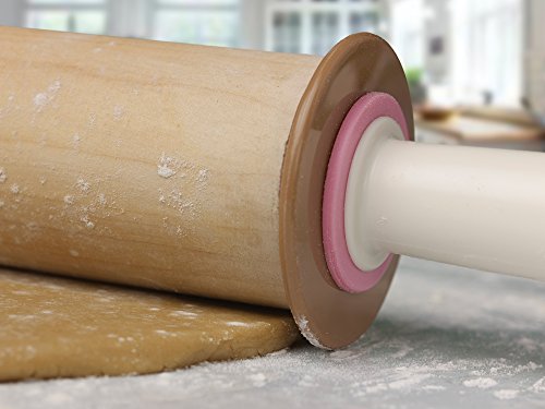 Bakelicious Adjustable Rolling Pin, Wood and Nylon, 12-Inch Barrel