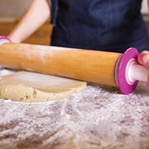 Bakelicious Adjustable Rolling Pin, Wood and Nylon, 12-Inch Barrel