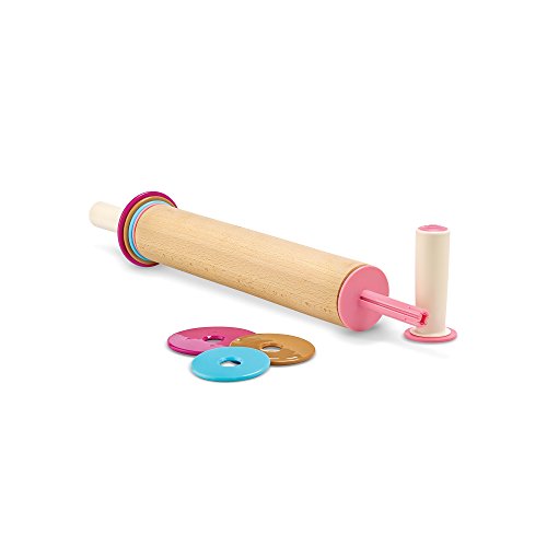 Bakelicious Adjustable Rolling Pin, Wood and Nylon, 12-Inch Barrel