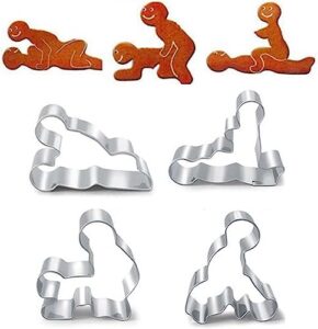 4 pcs stainless steel cookie cutter set, funny diy mold cookie mold cutting mold, cartoon baking mold, fondant tool pastry biscuit cake baking mould set d3