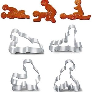 4 Pcs Stainless Steel Cookie Cutter Set, Funny DIY Mold Cookie Mold Cutting Mold, Cartoon Baking Mold, Fondant Tool Pastry Biscuit Cake Baking Mould Set D3