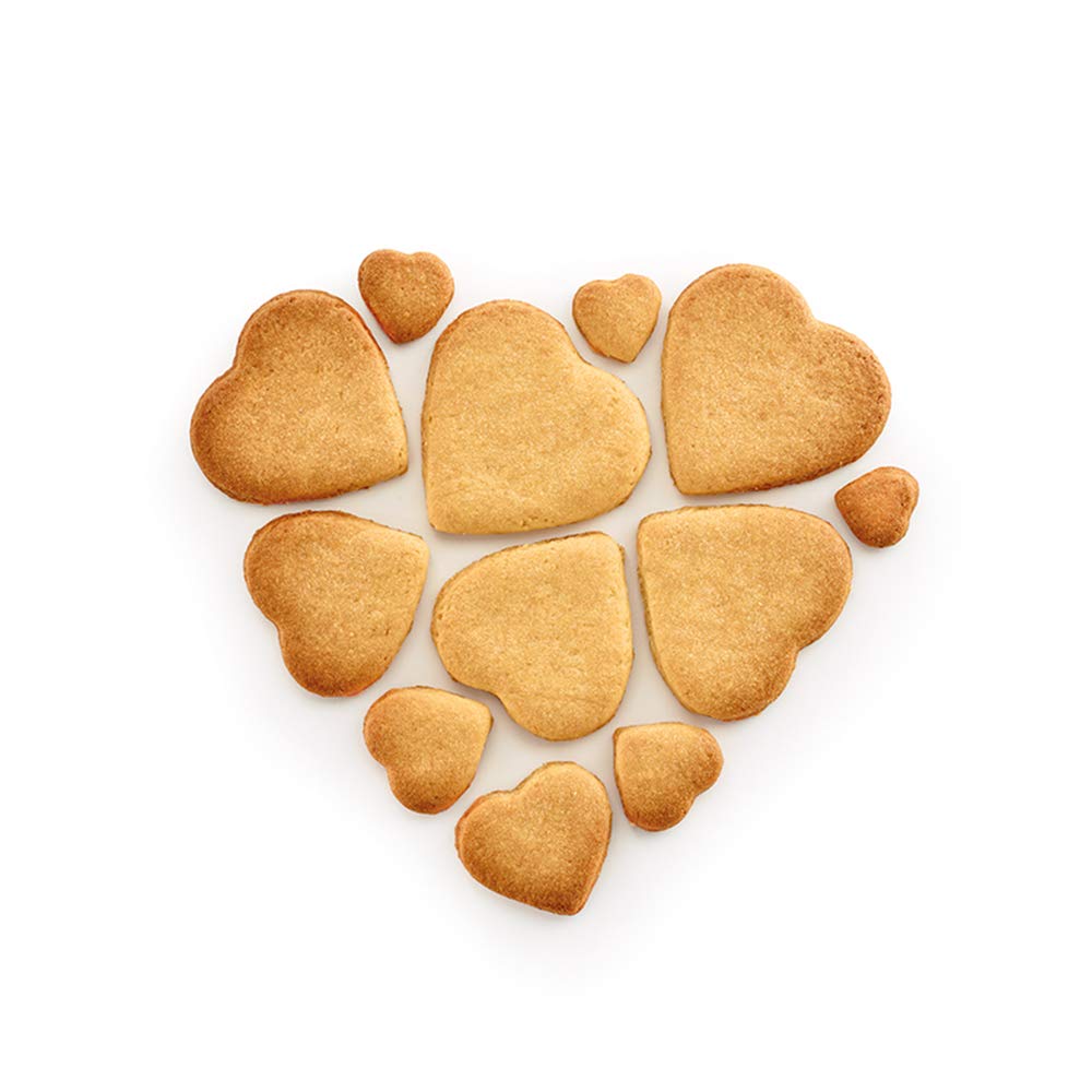 Heart Cookie Cutter Set - 5 Piece - 4", 3 2/5", 2 3/4", 2 1/5", 1 5/8", Heart Shaped Biscuit Cutters