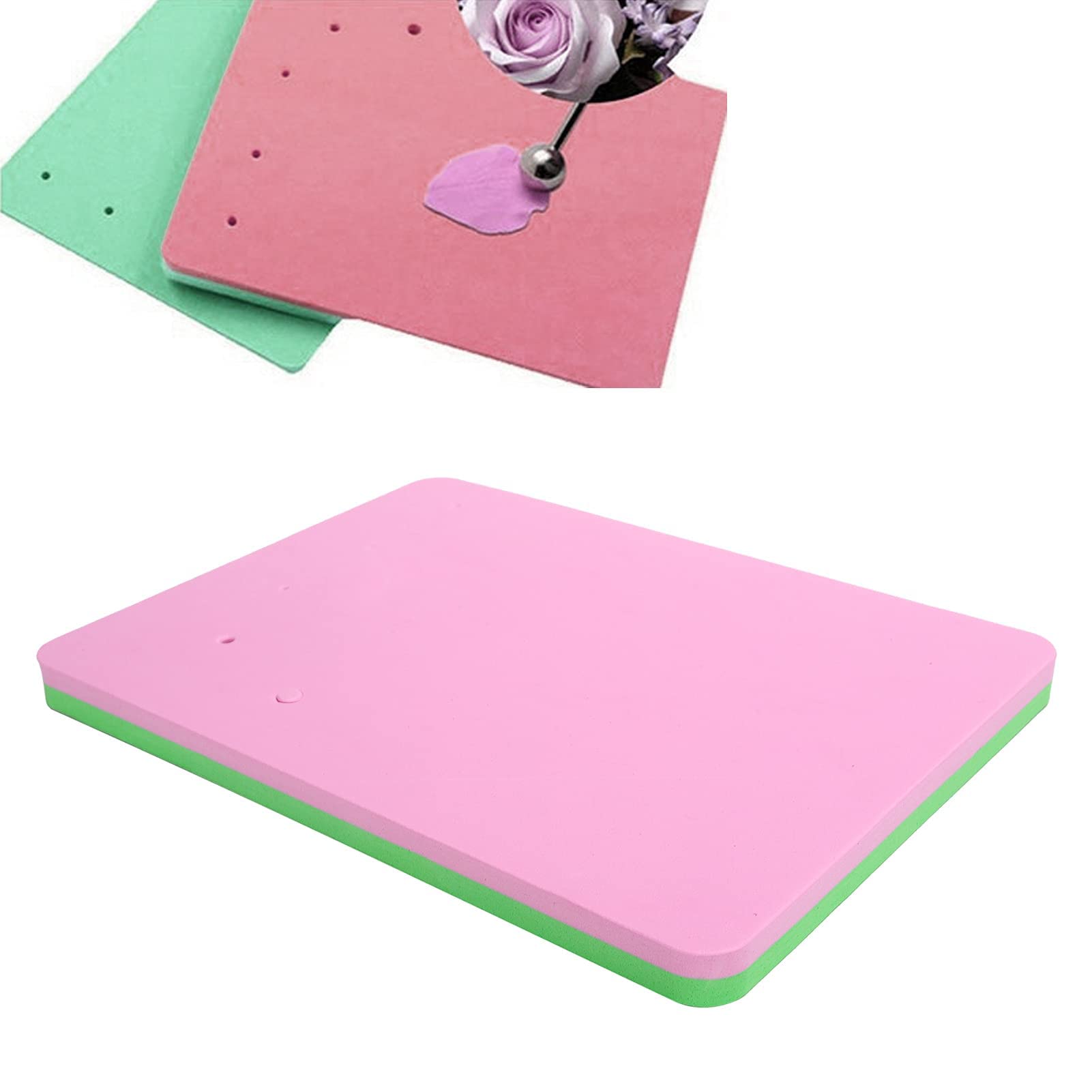 Fondant Cake Foam Pad, Fondant Foam Pad 5 Holes Silicone Sponge Mat Paste Fondant Cake Flower Drying Mat Modeling Tool Flower Mat for Fondant (1 Piece)