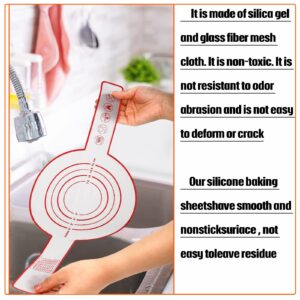 4 Pieces Silicone Baking Mat for Dutch Oven Bread Baking Non Stick Baking Mat with Long Handle 8.3 Inch Reusable Silicone Baking Sheets Heat Resistant Baking Bread Pad for Dough Pastry