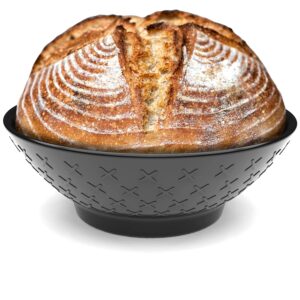 BreadX Banneton Proofing Basket - Modern Professional & Home Baking Tool - Sourdough Loaf & Artisan Bread Proving Brotform - Round Bowl with Spiral Patterns, No Odors, Splinters or BPA - 10 Inch