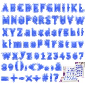 78pcs alphabet cake stamp upper and lower case fun characters, edible cookie stamp embossed alphabet number tool, food grade fondant letter cutters for diy cake biscuit decorating