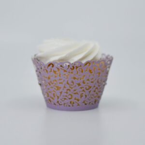bakell lavender lace cupcake wrapper | 25 pc set | fits standard cupcake wrappers
