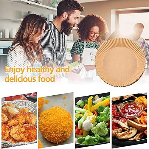 Air Fryer Disposable Paper Liner, 100PCS Non-Stick Air Fryer Round Liners, Baking Paper for Air Fryer Oil-proof, Water-proof, Food Grade Parchment Paper for Baking Roasting Microwave