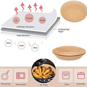 Air Fryer Disposable Paper Liner, 100PCS Non-Stick Air Fryer Round Liners, Baking Paper for Air Fryer Oil-proof, Water-proof, Food Grade Parchment Paper for Baking Roasting Microwave