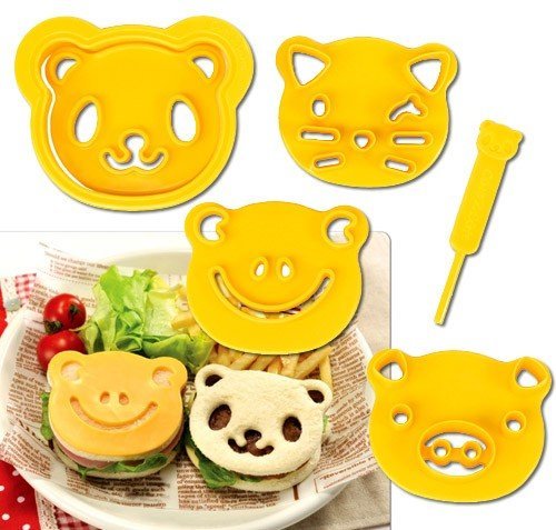 CuteZCute Animal Friends Food Deco Cutter and Stamp Kit Frame 3 7/8 x 3 1/8 x 1 1/16 inches