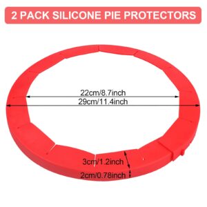 RONGRONG Adjustable Pie Crust Shield, BPA-free and Food Safe Silicone Pie Protector for Baking Pie, Fits Rimmed Dish 8" - 11.5" - Dishwasher Safe (2 Pack)