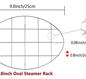 T&B 9.8x6.7 Inch Oval Roasting Cooling Rack 304 Stainless Steel Baking Broiling Rack Cookware 0.8 Inch heigh thick version 1PC