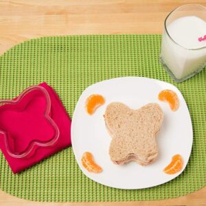 Sandwich Cutters for Kids, 4 pk - Cute Bread Crust & Cookie Cutters with Butterfly, Star, Dinosaur & Elephant - Great for School Lunches and Home Baking