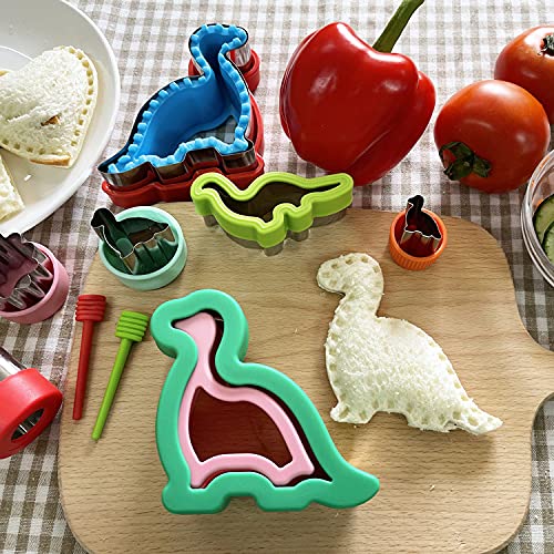 Sandwich Cutter and Sealer for Kid Set - DIY Uncrustables Decruster Sandwich Maker 8 Pcs – Fruit Vegetable Cookie Cutter Shape for Lunch Box and Bento Box (Heart, Star, Mouse, Dinosaur)