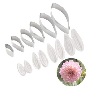 kalaien dahlia sugar flower veining molds fondant cutters gumpaste cake craft tools(14pcs)