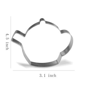 4.5 inch Teapot Cookie Cutter - Stainless Steel