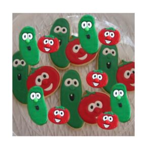 BOB AND LARRY COOKIE CUTTERS. Inspired By/Compatible With Veggie Tales-Themed Bob The Tomato and Larry The Cucumber Cookie Cutters (2 Pack)