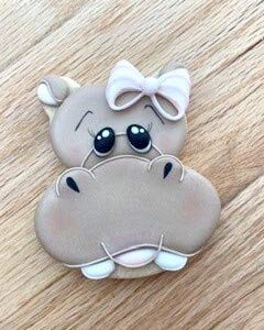 Hippo Face Cookie Cutter, 3.5" Made in USA by Ann Clark