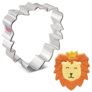 lion face cookie cutter, 3.5" made in usa by ann clark