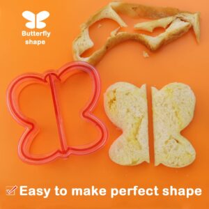 HengKe 3 Pcs Sandwich Mold Sandwich Cutter in Cute Color and Creative Shapes Sandwich Maker Crust Cutter for Kids Boys Girls DIY Lunch Bento Boxes Cookie (Dinosaur & Dolphin & Butterfly Shapes)