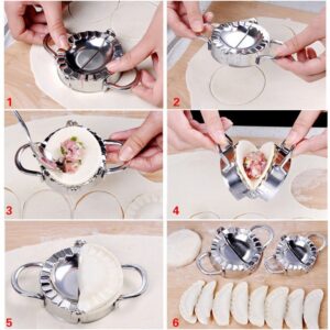 New Stainless Steel Ravioli Mould Dumpling Maker Mold Wrapper Pierogie Pie Crimper Pastry Dough Press Cutter Kitchen Gadgets (S 3inch)