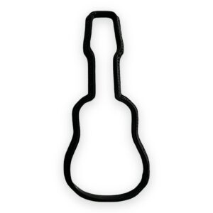 acoustic guitar cookie cutter with easy to push design, for baby shower, work events, and birthday celebrations (5 inch)
