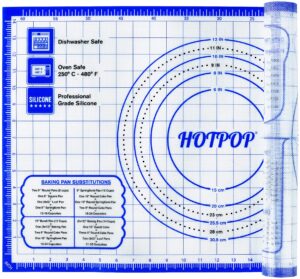 hotpop 26 x 16 inches extra thick nonstick silicone pastry & pie crust mat rolling with measurements, kneading and baking dough pastry pie crust bun - bread making mat - silicone pie crust rolling mat