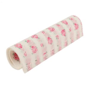 shuiling 50pcs wax paper cute food picnic paper baking sheets deli waterproof hamburger sandwich paper liners wrapping tissue for food basket liner (floral pattern)