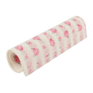 SHUILING 50pcs Wax Paper Cute Food Picnic Paper Baking Sheets Deli Waterproof Hamburger Sandwich Paper Liners Wrapping Tissue for Food Basket Liner (Floral Pattern)