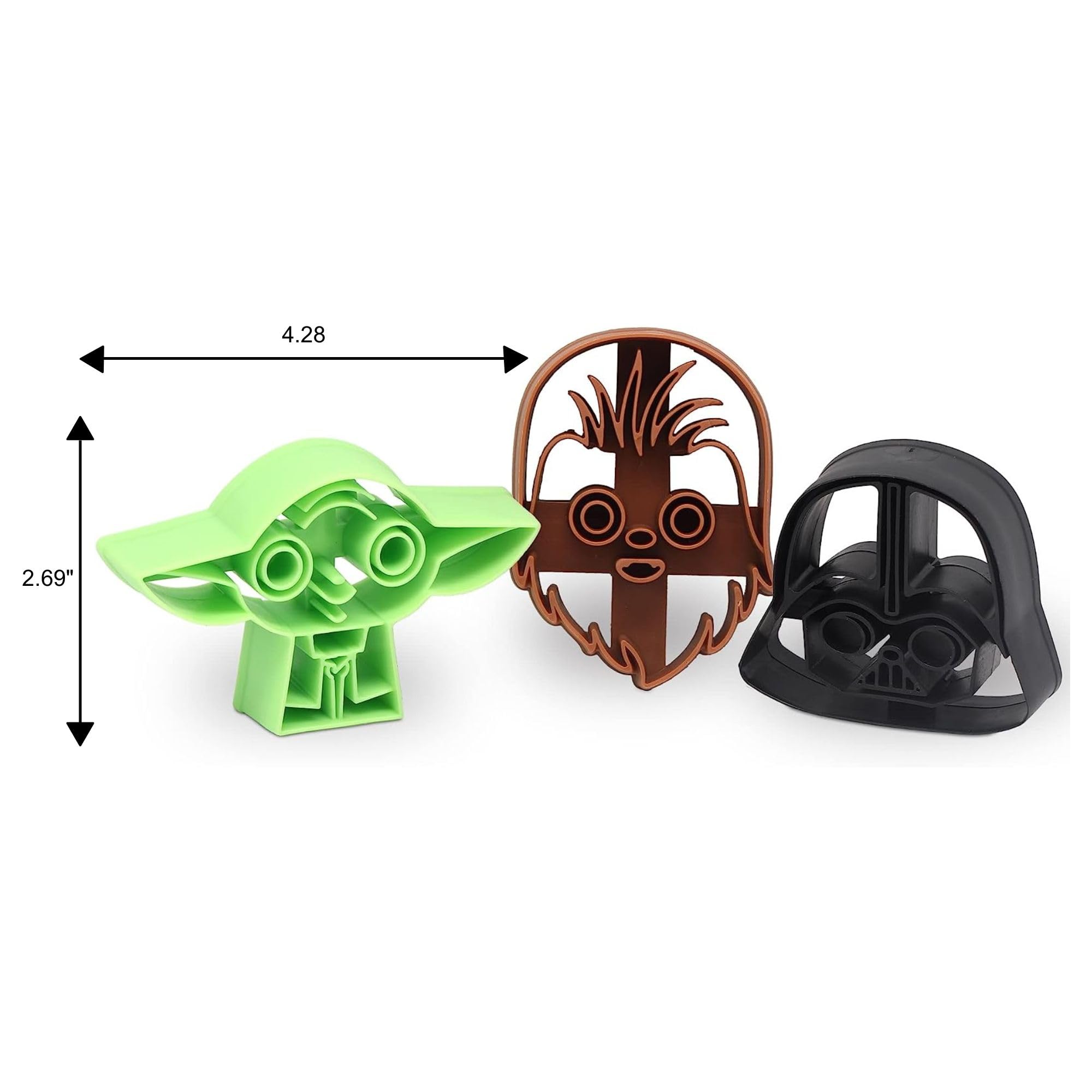 Star Wars Cookie Cutter Set for Kitchen - Featuring Chewbacca, Yoda and Darth Vader Cookie Cutters